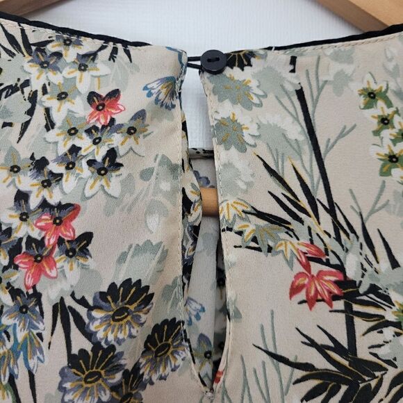 Zara Basics Japanese Style Print Long Sleeve Blouse - Picture 10 of 12